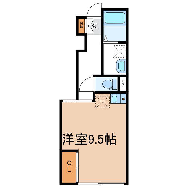 BELLE LEAD 立町(ワンルーム/1階)の間取り写真