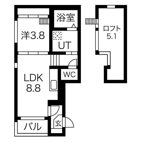 ル・ケレス八番町(1LDK/2階)の間取り写真