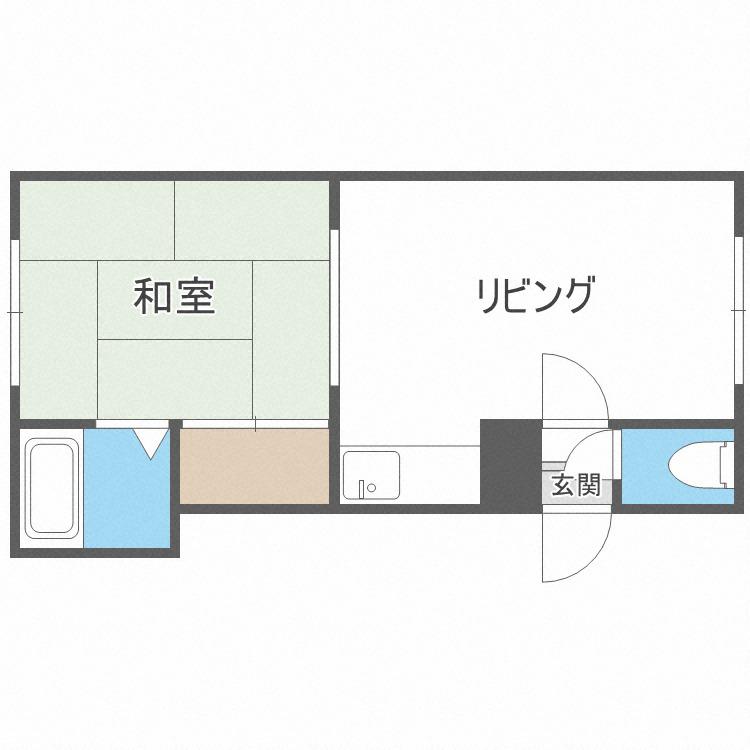 十勝コーポ(1LDK/2階)の間取り写真