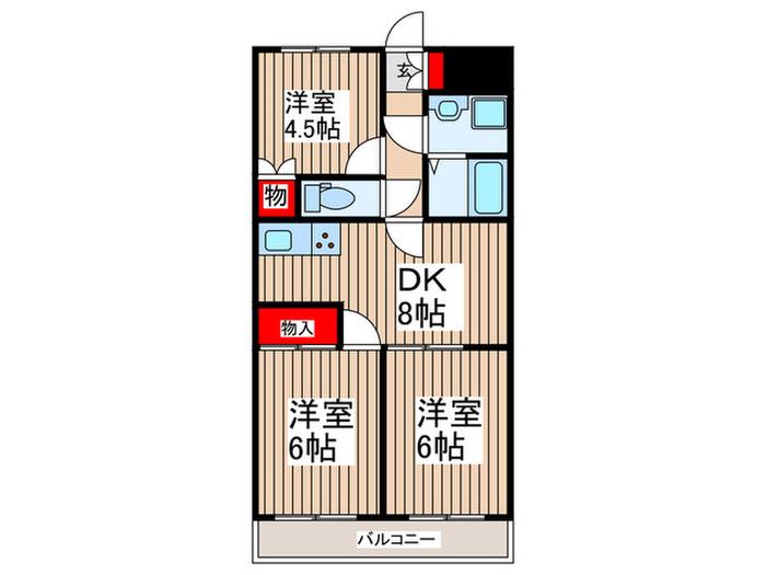 ルネサンス21(3DK/3階)の間取り写真