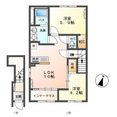 カノープス(2LDK/2階)の間取り写真
