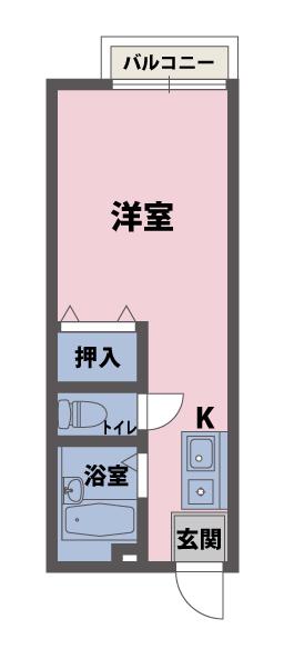 メゾンブランシュ(1K/1階)の間取り写真