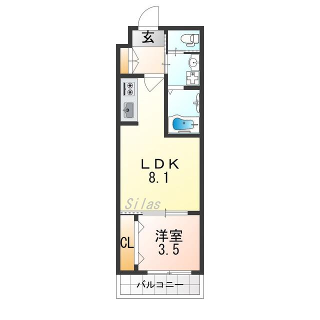 H-MAISON大正VII(1LDK/2階)の間取り写真