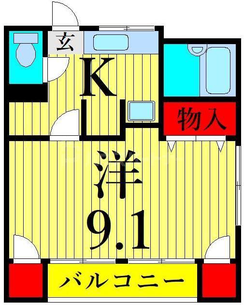 みはるハイツ(1K/2階)の間取り写真