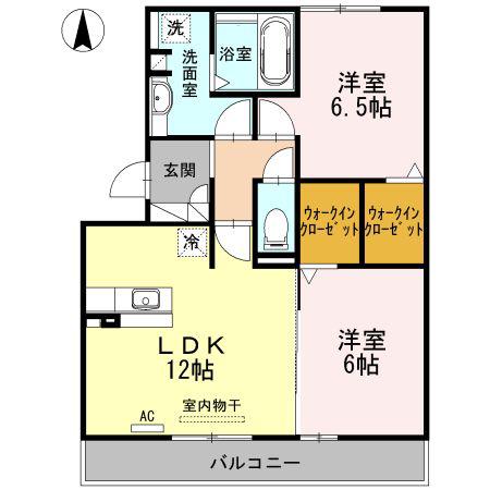 シャルマン堂前(2LDK/3階)の間取り写真
