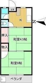 パルテール立花(2K/2階)の間取り写真