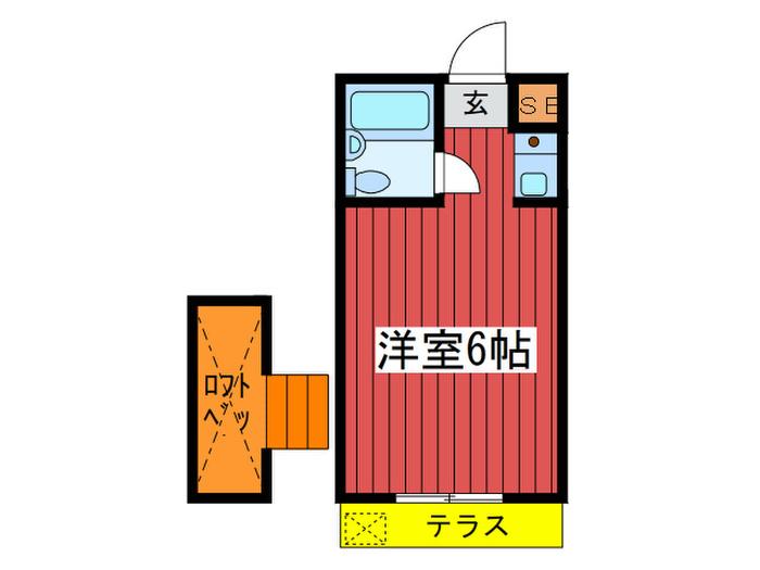 コーポスズエ(ワンルーム/1階)の間取り写真