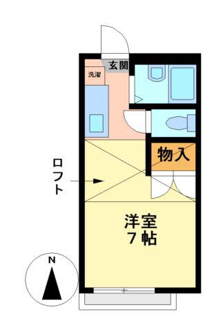 コンコルディア楠(ワンルーム/1階)の間取り写真