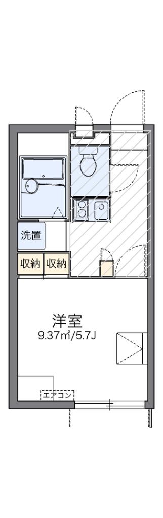 レオパレスセルリアン(1K/1階)の間取り写真