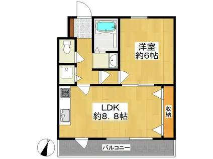 アベルタ(1LDK/3階)の間取り写真