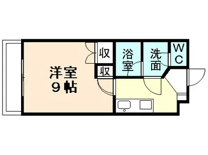 ガーベラ西長江(1K/3階)の間取り写真