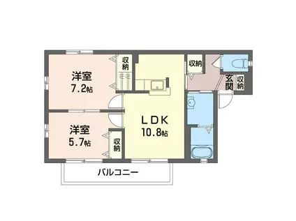 ミール I(2LDK/1階)の間取り写真