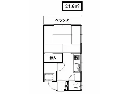 第二小林荘(1K/2階)の間取り写真