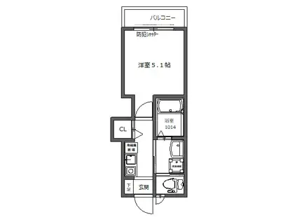 アベニール糀谷II(1K/2階)の間取り写真
