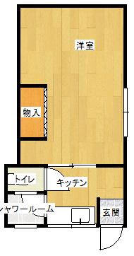 ハイツワタナベ(1K/1階)の間取り写真