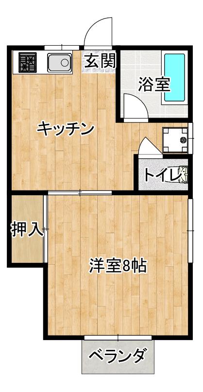 盛岸88(1K/2階)の間取り写真