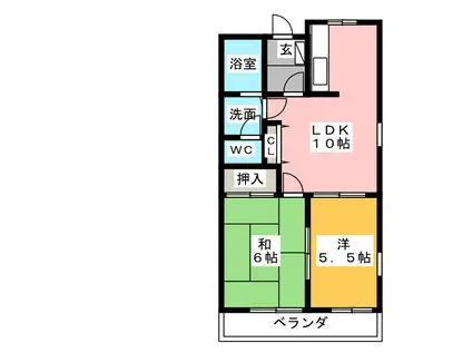 ロイヤルプライベートマンション(2LDK/3階)の間取り写真