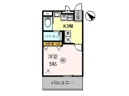 ASAHI(1K/1階)の間取り写真