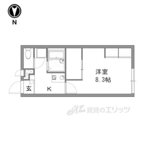 レオパレス東香里(1K/2階)の間取り写真