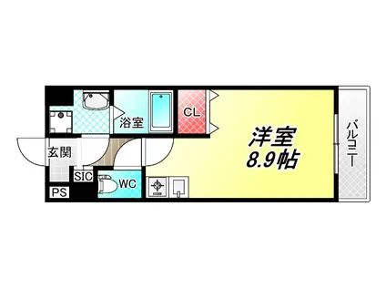 サニーヴィラジェミー(ワンルーム/2階)の間取り写真