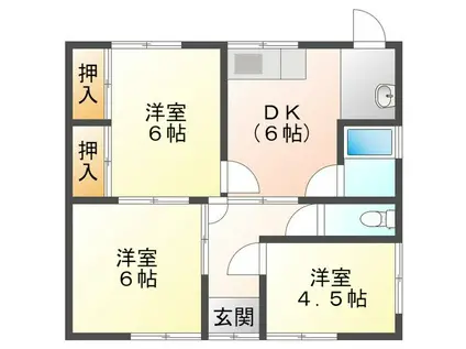 小杉町アパート(3DK/1階)の間取り写真