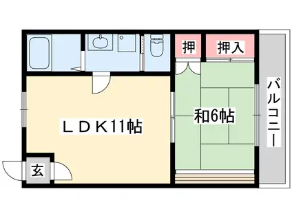 メトレス神崎(1LDK/3階)の間取り写真