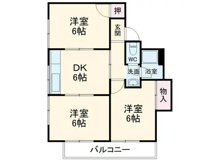 メゾン戸ヶ崎(3DK/2階)の間取り写真