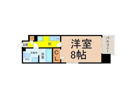 プレサンスMIU新栄(1K/11階)の間取り写真