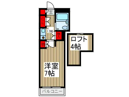 リベラル志木(1K/2階)の間取り写真