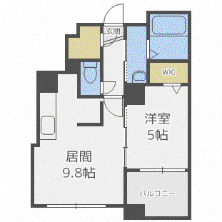 S-FORT北大前(1LDK/13階)の間取り写真