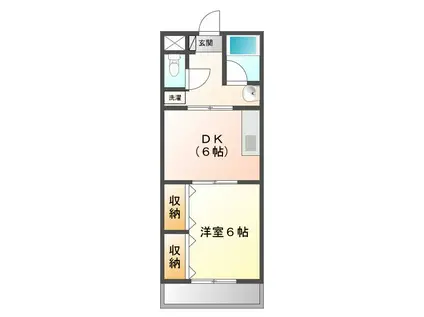 ピュアルミエール山本(1DK/1階)の間取り写真