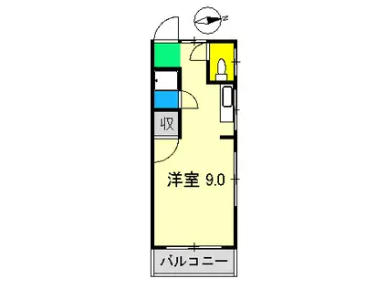 フラット葛島(ワンルーム/2階)の間取り写真