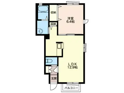 シャーメゾン神峰 シャーメゾン(1LDK/1階)の間取り写真