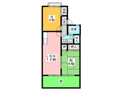 セジュールMATSUBARA(2LDK/1階)の間取り写真