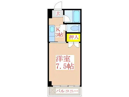 坂本マンション(1K/2階)の間取り写真