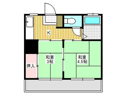 親和荘(2K/1階)の間取り写真