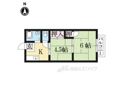 翆甲園ハイツ(2K/2階)の間取り写真