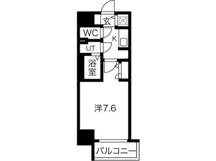 アクアプレイス福島EYE(1K/4階)の間取り写真