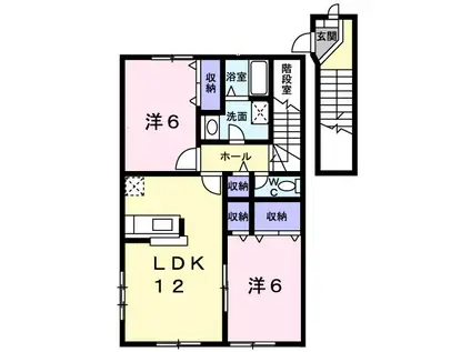 シンサリティ.MII A(2LDK/2階)の間取り写真