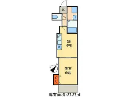 金太郎ヒルズ70(1DK/3階)の間取り写真
