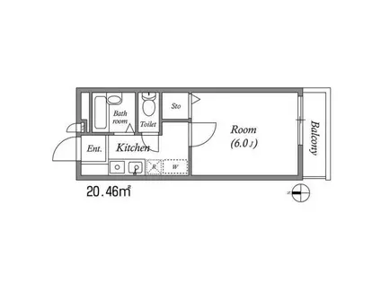 プレミアメゾン小野原東(1K/1階)の間取り写真