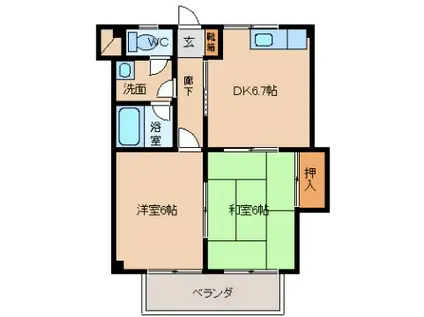 アメニティ富山マンション(2DK/4階)の間取り写真