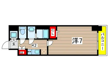 S-RESIDENCE川名駅ノース(1K/2階)の間取り写真