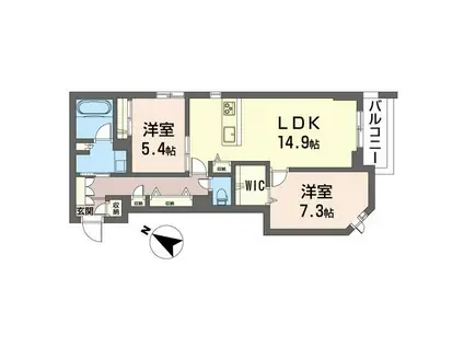 ウィズプラス東川口(2LDK/2階)の間取り写真