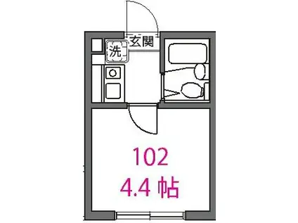 テラス久が原(1K/1階)の間取り写真