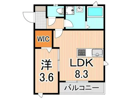 LA・WAKO(1LDK/2階)の間取り写真