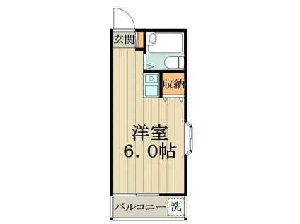 パレス小金井(ワンルーム/1階)の間取り写真