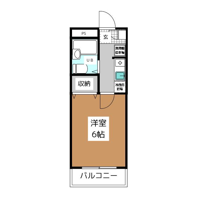 平林ピア III(1K/3階)の間取り写真
