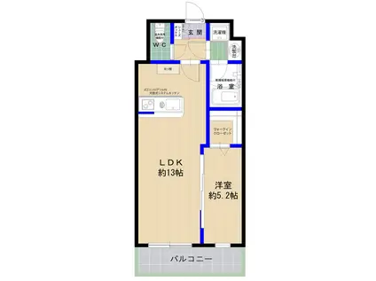 エムビルデベロップコアVI(1LDK/8階)の間取り写真
