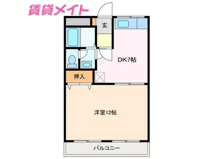 シティハイツパテリッシアIII(1DK/2階)の間取り写真